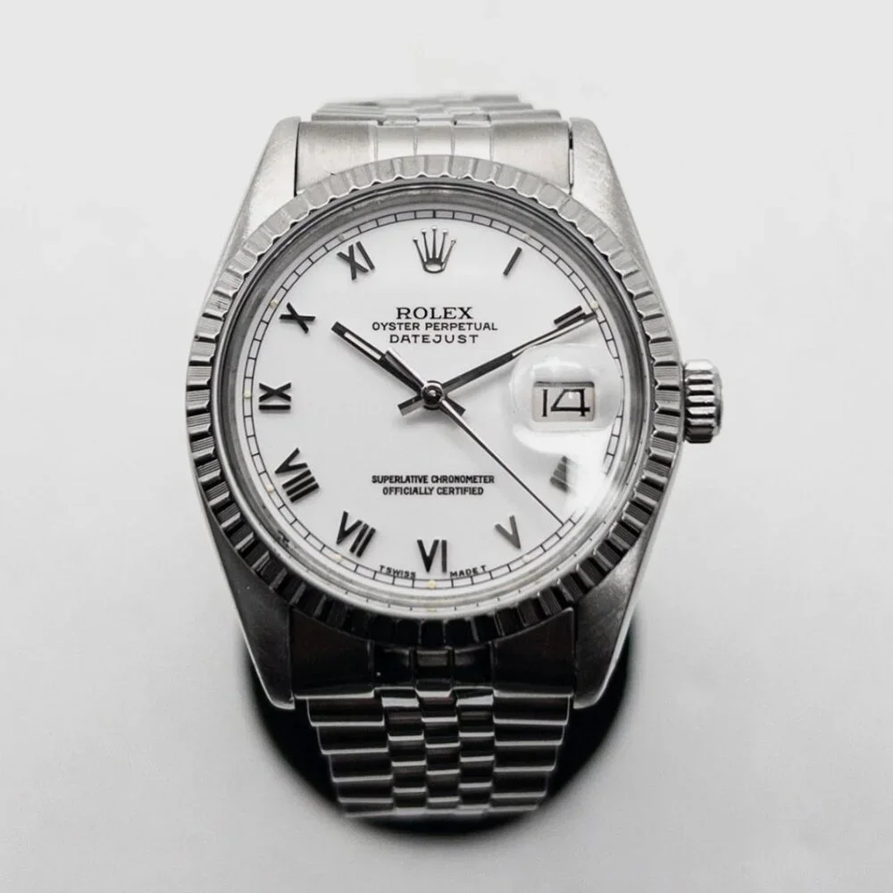 ROLEX DATEJUST 36mm QS WHITE ROMAN Mens SS Watch SERVICED